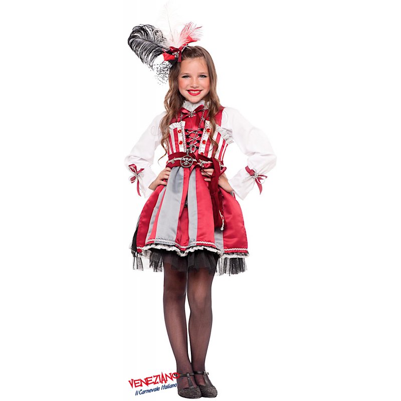 Costume vestito di carnevale Cameriera bambina da 7 a 10 anni