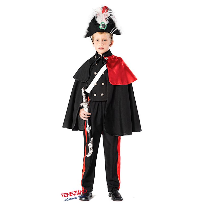 Costume vestito di carnevale Carabiniere bambino 7-10 anni