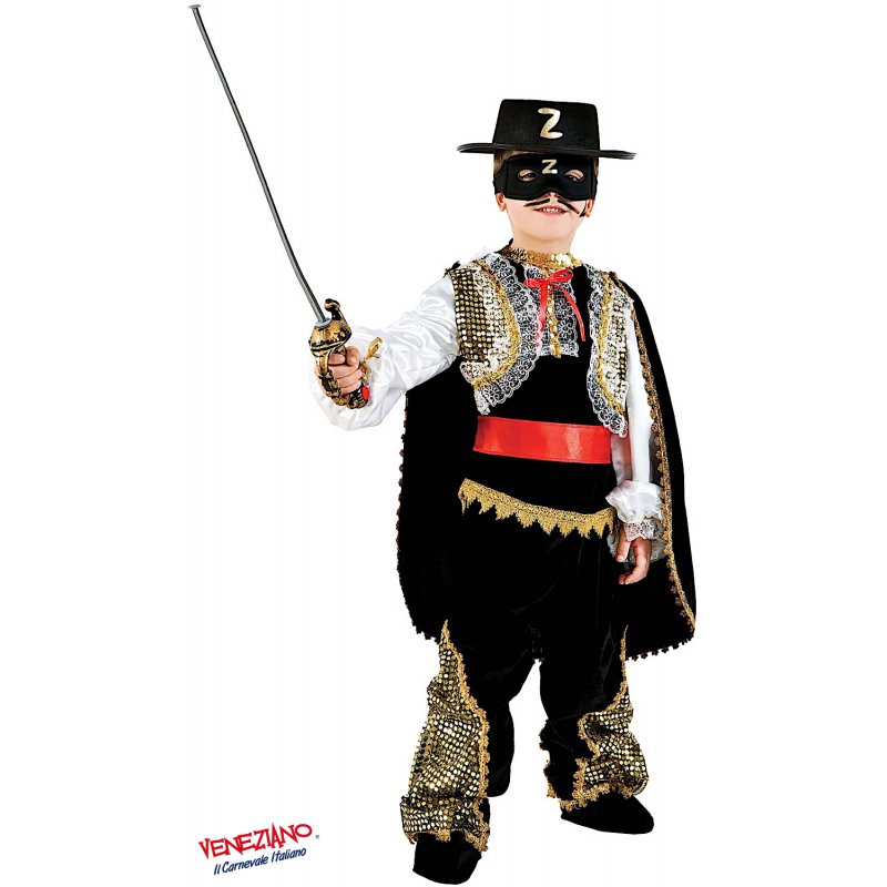 Costume Carnevale Supereroe Zorro bambino