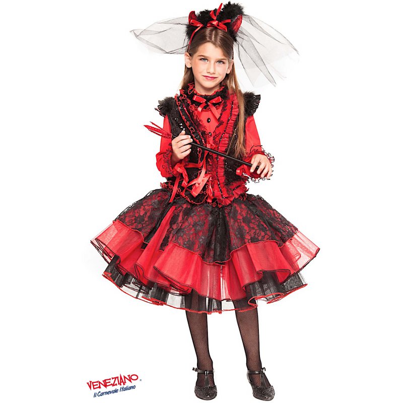 Costume piccola diavoletta bambina: Costumi bambini,e vestiti di carnevale  online - Vegaoo