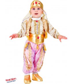 Costume di carnevale Principessa del ballo Baby in raso e ciniglia Deluxe  la scotola comprende: Abito, Copriscarpe, Copricapo