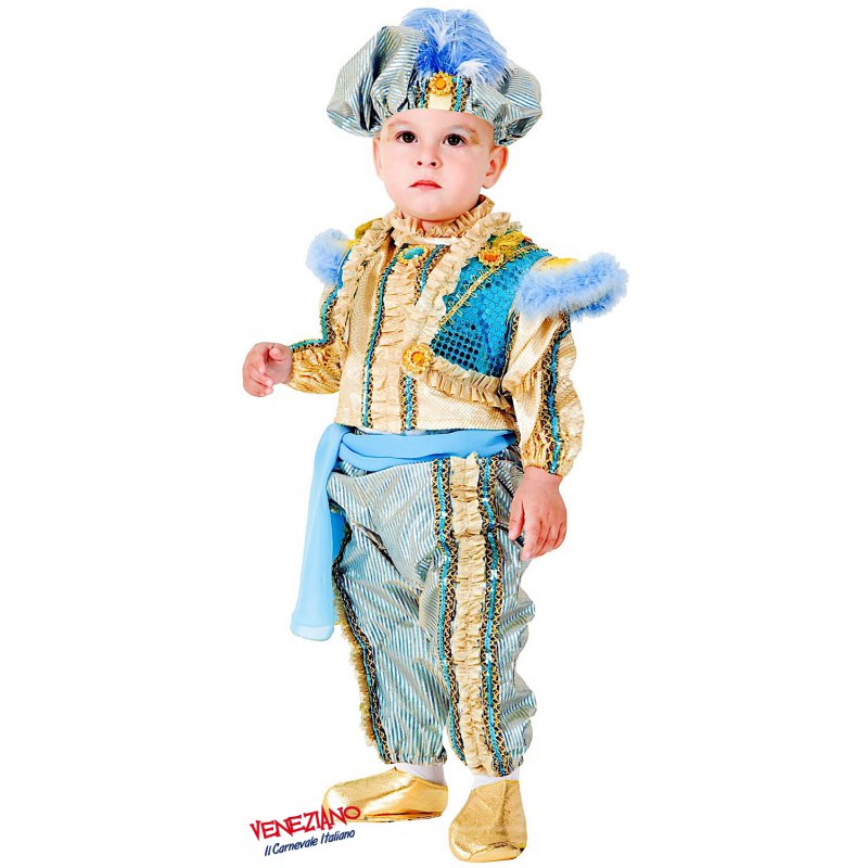 Vestito di Carnevale piccolo Principe celeste carnevale veneziano